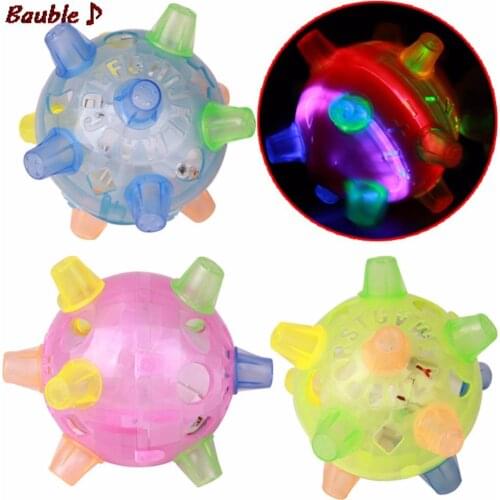 LED Jumping Joggle Sound Sensitive Vibrating Powered Ball Game Kids Flashing Ball Toy