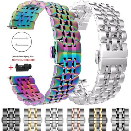 Metal Classic Wrist Strap for Garmin Venu Watch Band Stainless Steel Bracelet for GarminActive/GarminMove 3 20mm 22mm WristBand