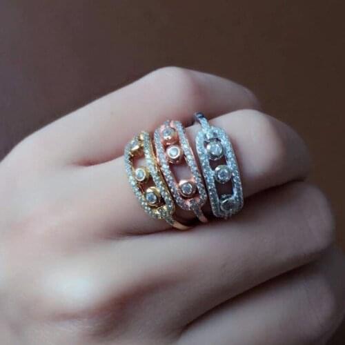 Fashion Three-ring Ring Korean Creative Ladies Ring Inlaid Zircon Fashion Jewelry Women