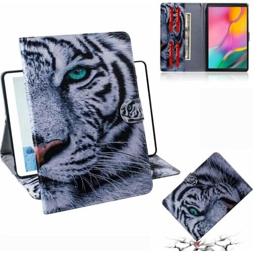 Fashion Coloured Drawing PU Leather Tablet Case for Samsung Galaxy Tab A SM-T510 SM-T515 10.1" 2019 Cover Stand Shell Funda+pen