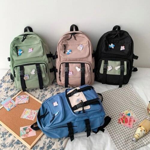 Fashion Womens Backpack Harajuku Style Oxford Cloth Schoolbag For Girls Waterproof Large-capacity Travel Backpacks 2021