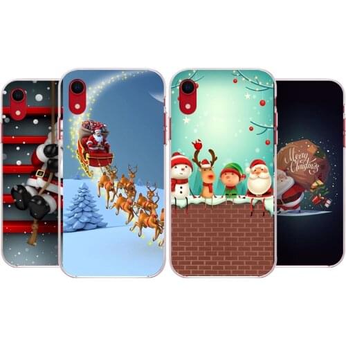 Soft phone case for iphone 11 pro xs max 7 8 6s 6 plus x xr 5 5s se Merry Christmas cover cute cartoon Santa Claus shell Coque