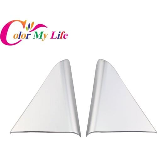 Color My Life ABS Chrome Car Door A column Triangel Decoration Sequins Sticker For Hyundai Tucson 2015 2016 2017 2pcs/set