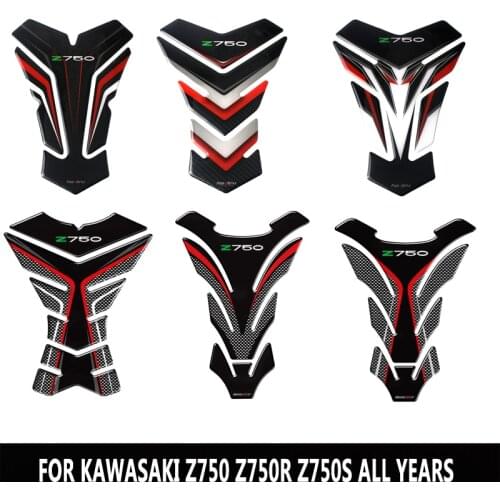 For Kawasaki Z750 Motorcycle Accessories 3D Carbon Fiber Fuel Tank Pad Protection Sticker Fuel Tank Decal