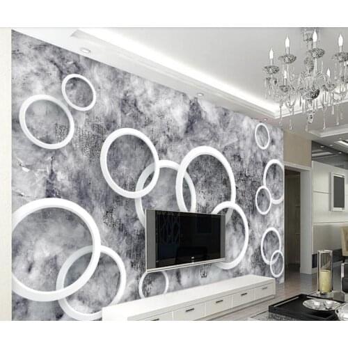 Bacal Custom 3D wallpaper mural modern simple marble circle art TV background wall decorative painting 5d wall paper murals