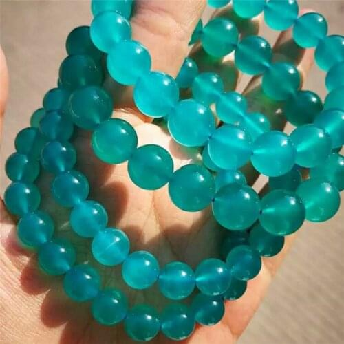 Genuine Mozambique Natural Green Amazonite Round Beads Jewelry Stretch Charm Women Lady Bracelets Drop Shipping