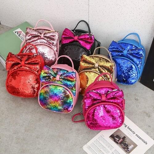 New Kindergarten Schoolbag Glossy Cute Plush Backpack Girl Backpack Child Bow Princess Shoulder Messenger Bag 5-7 Year Girls Bag
