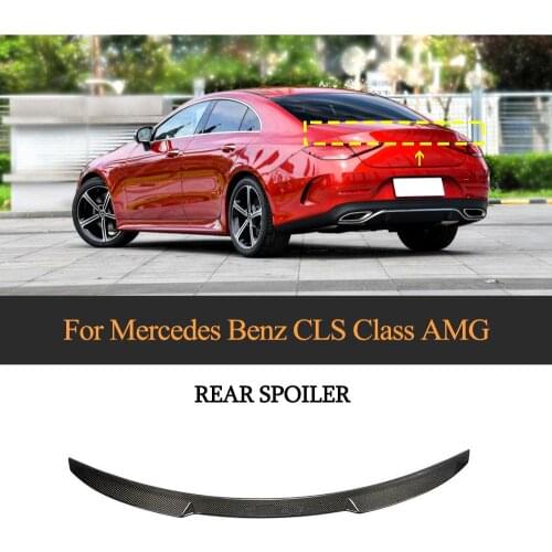 Rear Trunk Spoiler Wing For Mercedes-Benz CLS Class C257 2018 2019 2020 Car Rear Trunk Boot Lip Spoiler Wing Carbon Fiber