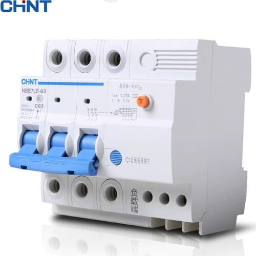 CHINT Leakage Protection Three - Phase Circuit Breaker NBE7LE 3P 63A With Leakage Protector Air Switch