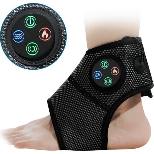 Smart Ankle Brace Massager Electric Vibration Hot Compress Ankle Heating Brace Massage Foot Pain Relief Health Care