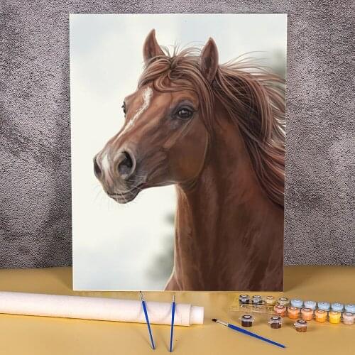 Horse Animal Painting By Numbers Set Acrylic Paints 50*70 Boards By Numbers Home Decoration For Kids Handicraft Handiwork Art