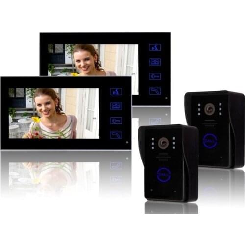 MOUNTAINONE New Arrival 7"TFT touch screen video door phone Home securiryt intercom system audio doorphone 700TVLine Camera 2V2