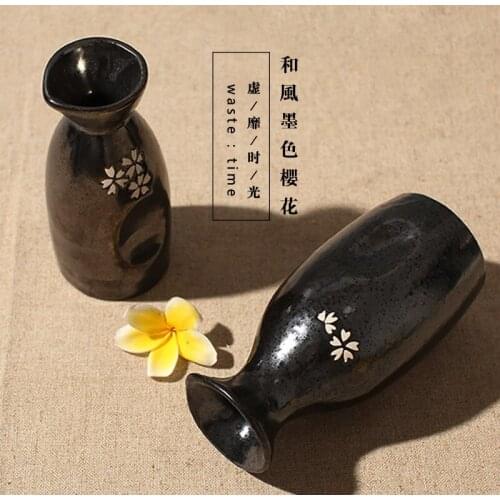 Wine Cup Japanese Cherry Sake Bottle Four Liquor Wine Cup Sakura Barware Chinese White Wine Drinkware
