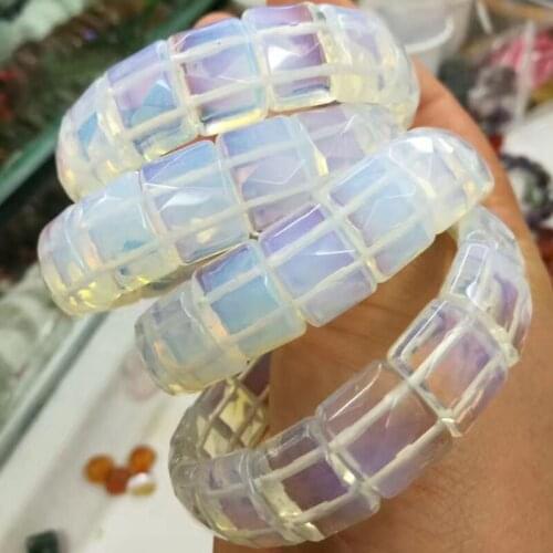 White opal stone bracelet natural stone bracelet DIY jewelry bracelet for woman wholesale