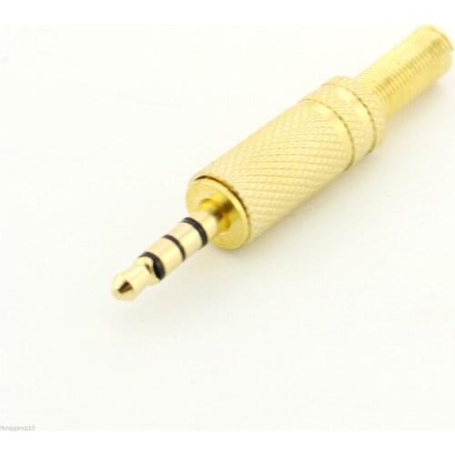 1pcs Gold Plated 3.5mm 1/8" 4 Pole 4 Way TRRS Stereo Male Plug Audio Cable Adapter