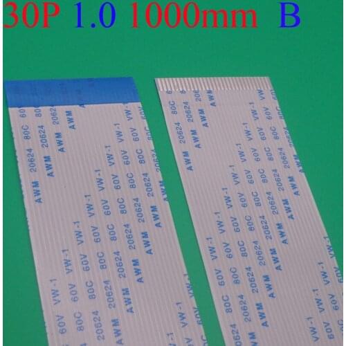 10pcs New FFC FPC flat flexible cable 1.0mm pitch 30pin Reverse / Anisotropy Length 1000mm Ribbon Flex Cable
