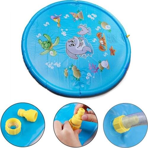150cm Inflatable Playing Water Pad Childrens Games Sprinkler Bath Cushion Water Sprinkler Bathroom Children Kids Gift