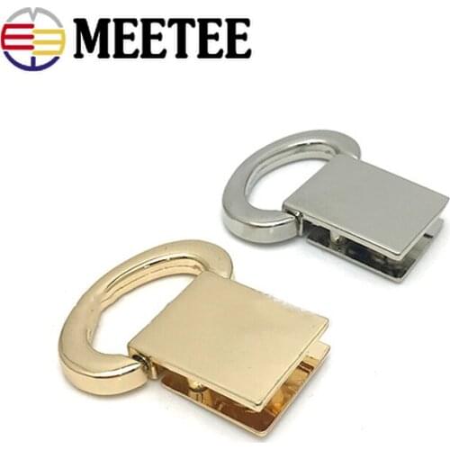 2/4/10pcs Meetee Metal D Ring Bag Strap Buckle Handbag Side Clip Buckles DIY Luggage Hardware Parts Accessories