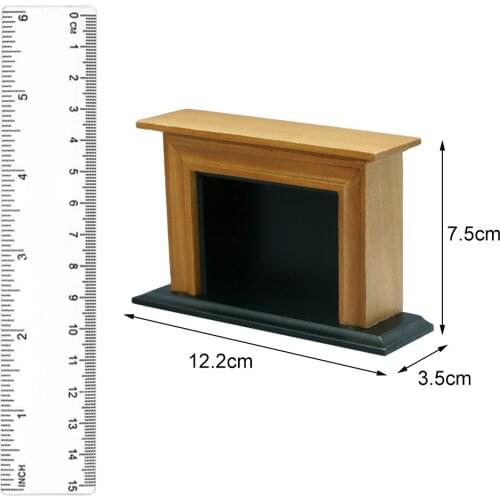 Dollhouse Decoration Accessories,1:12 Dollhouse Miniature Furniture Room Wooden Vintage Black Yellow Fireplace