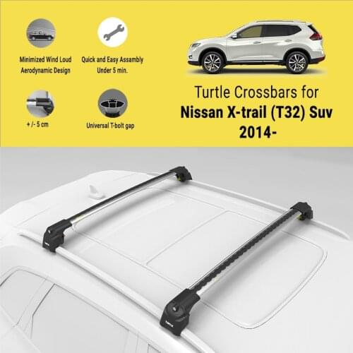 TURTLE AIR -2 ROOF BARS FOR NISSAN X-TRAIL (T32) SUV 14