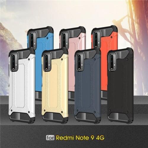 For Xiaomi Redmi Note 9 4G Case Anti-knock Bumper Rugged Armor Silicone Back Cover Redmi Note 9 4G Phone Case Redmi Note 9 4G