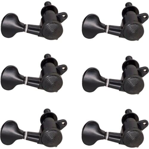 Black Fishtail Acoustic Electric Guitar Parts Guitar String Buttons Tuner 6R