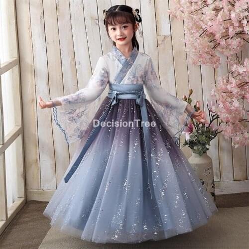 2021 ancient chinese costume chinese traditional girls child costume folk dance children opera kids hanfu girls party dress