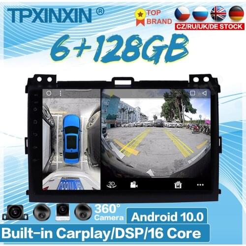 For Toyota Prado 2004-2009 360 HD Auto Surround View Camera Car Multimedia Player Stereo Radio 2 Din No DVD GPS Navigation WiFi
