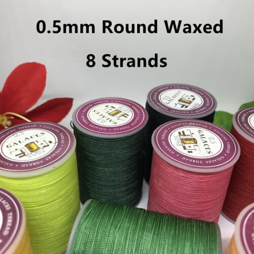 YL050 8plies 120m long 0.5mm round waxed thread for leather sewing leather stitching string