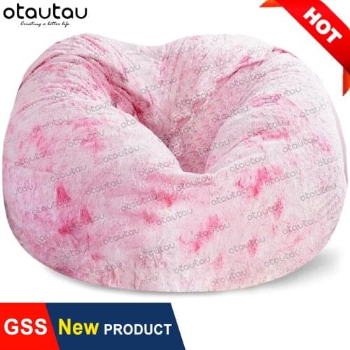 Fluffy Giant Beanbag Sofa Bed Cover Pouf Corner Seat Couch Bed Futon Big XXL Bean Bag Chair Puff Ottoman Relax Lounge Furniture