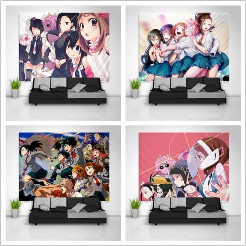 Boku no Hero Academia Tsuyu Ochako Tooru Momo Kyoda Tapestry Art Wall Hanging Sofa Table Bed Cover Home Decor Dorm Gift