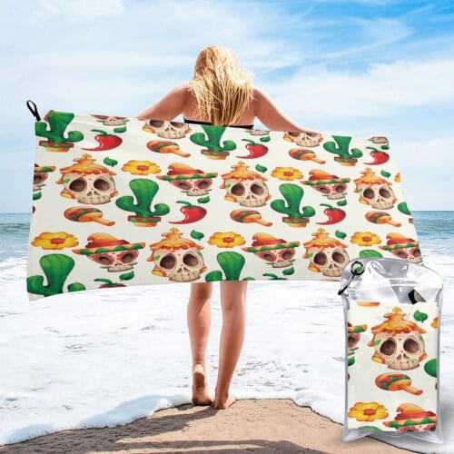 Wearable Bath Towel Hand Drawn Dia De Muertos Soft and Absorbent Unique Towel for Hotel Home Bathroom Gifts Women Bathrob