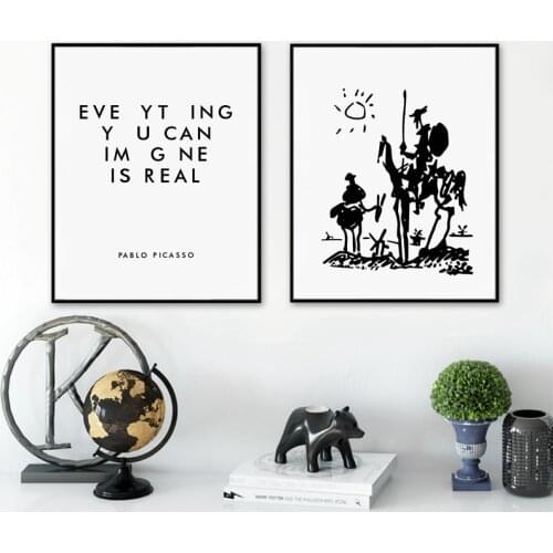 Everyhing you can image is real Pablo Picasso Art Paintings Canvas Print Don Quixote Poster Home Decor Painting Wall Picture