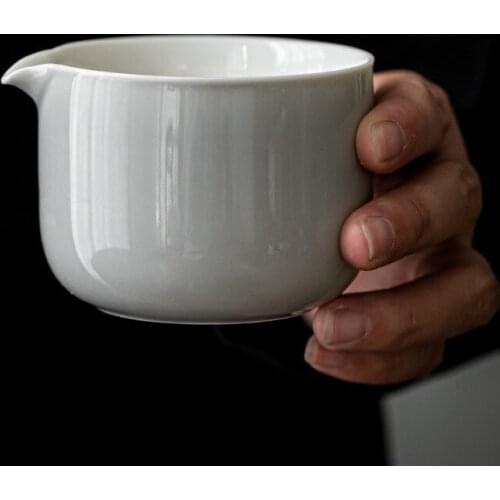 Japanese Style Ice Gray Smoky Gray Glaze Pitcher Small Household Ceramic Tea Pitcher Fair Cup Kung Fu Tea Set Mini Pitcher