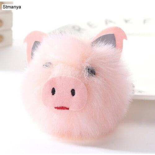 Hot Men Popular Cute Pig fur pendant Top Quality Key Chain Business Vintage Accessories New Women Best gift Jewelry K2060