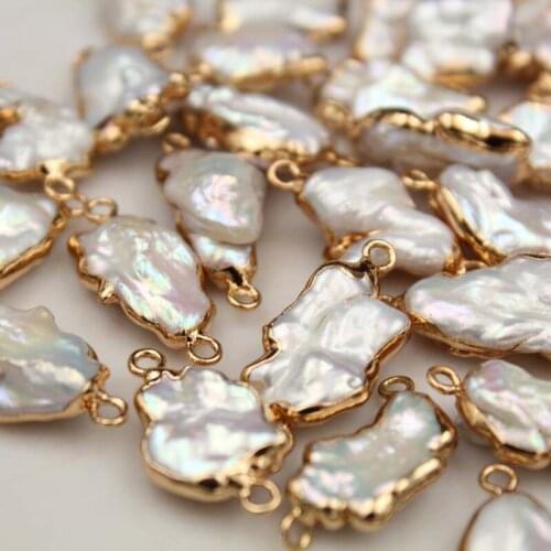 Gold Color Cooper Natural Real Freshwater Baroque Pearls Necklace Bracelet Jewelry Parts Component Fittings 50pcs/lot