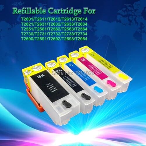 INK WAY 20PCS T2621 T2631-T2634 refillable cartridges for XP600 XP700 XP800 XP701 XP702 XP710 XP605 XP610 XP615 XP810 W/O chips
