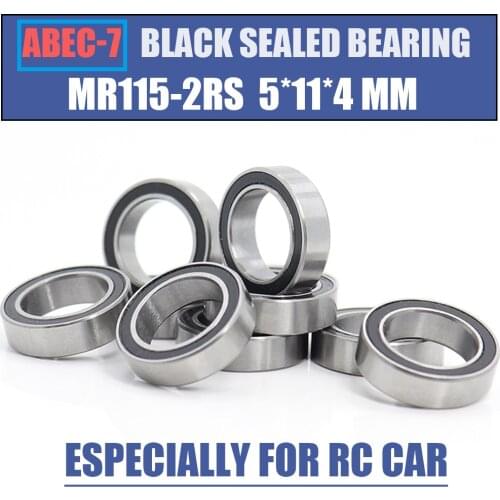 MR115RS Bearing 10PCS 5x11x4 mm ABEC-7 Hobby Electric RC Car Truck MR115 RS 2RS Ball Bearings MR115-2RS Black Sealed