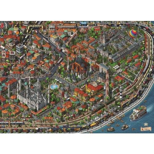 At Jigsaw Puzzle 3000 Pcs Fractal İstanbul For Adult&Kids Toy Constantinople Educational Entertaintment Landscape Fun Games