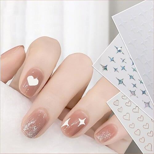1pcs Laser Star Design Geometry Decals 3D Nails Art Sticker DIY Self-Adhesive Sliders Manicure Accessories 965