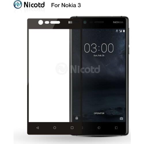 Nicotd For Nokia 3 Full cover 2.5D Explosion Proof Tempered Glass for nokia three screen protector toughened protective film