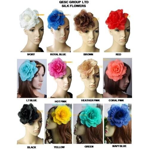 NEW FREE SHIPPING. 16cm silk flower for sinamay hat sinamay fascinator and hair accessory,with brooch pin hair clip,12 colors