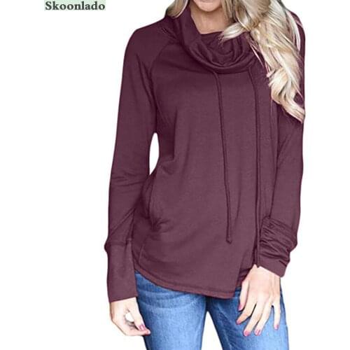 Newest women Long sleeve T-shirt Spring fashion Shirt Good quality lady Folded collar tops special design women Autumn tops