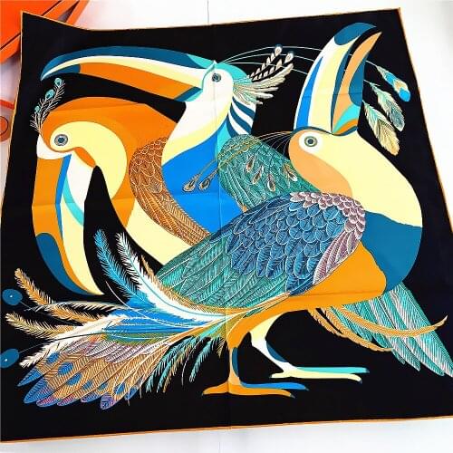 Handmade New Silk Scarf Retro Grids Carriage Printed Women Shawl Satin Squares Head Bag Decorative Scarves