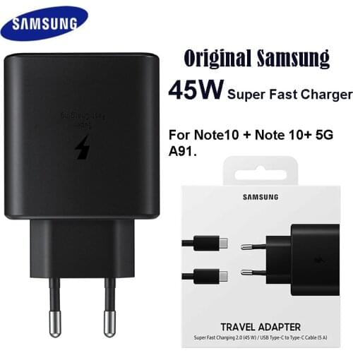 Original Super Fast Charger 45W Quick Adapter Type C Cable For Samsung GALAXY Note 20 2110+ S10 S10E S20Plus S20 Ultra A90 A80