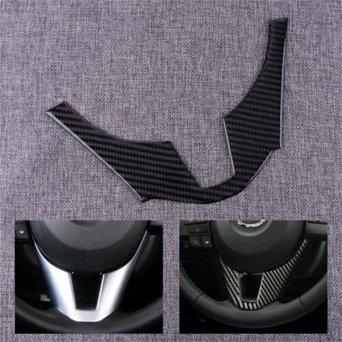 Carbon Fiber Style Interior Steering Wheel Trim Frame Fit for Mazda 3 Axela 2014 2015 2016 Accessories