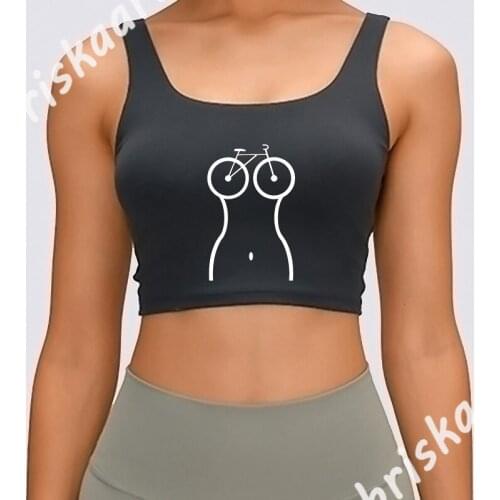Naughty Cycling Sexy Bicycle And Body Shapes Tank Top Crop Top Summer Style Vintage O-Neck Knitted Authentic Normal Vest
