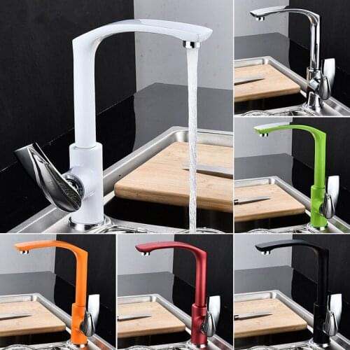 Kitchen Faucet Swivel Brass Sink Faucet Bathroom Tall Faucet Sink Basin Mixer Tap black/Chrome/Gold/Green/Red/Orange Sink Tap