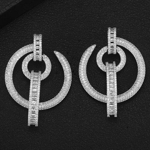 LARRAURI Brand Luxury Full Mirco Cubic Zircon Nigerian Dangle Earrings Fashion Jewely Luxury Wedding Round Earring For Women