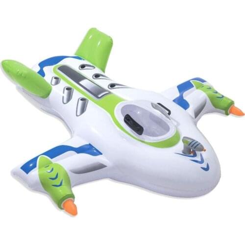 Airplane Rider Pool Float Inflatable Swimming Ring Floating Toy Inflatable Airplane Rider Pool Float With Steering Wheel Toy